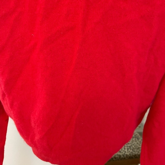 Vintage Red and Black Beaded Women's Sweater Silk Lined Angora Cardigan - Picture 5 of 7